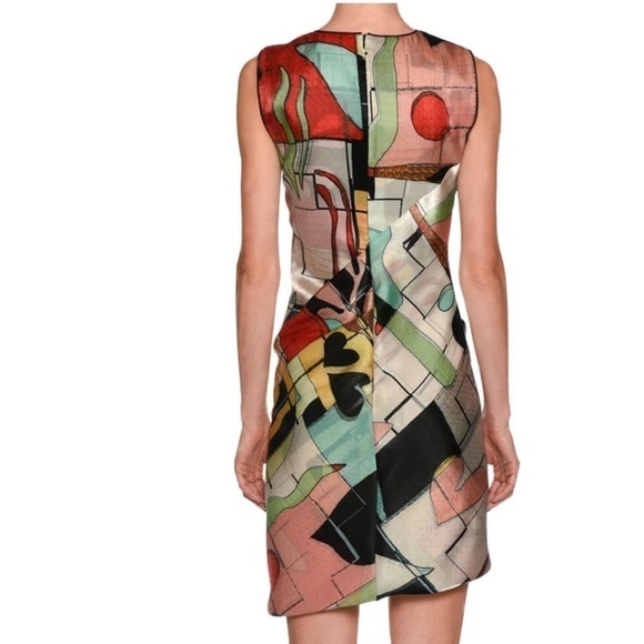 Giorgio Armani Silk Abstract Art Print Dress Luxury Lightweight Designer Runway - Picture 2 of 9